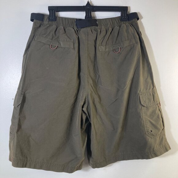 Mens Roundtree & Yorke Outfitters Cargo Hiking Shorts Belt Green L Cotton Nylon - Picture 2 of 8